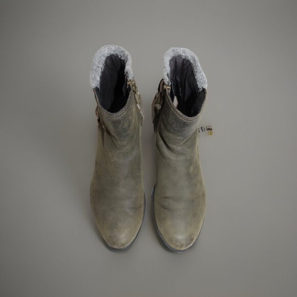 SOREL Boots 8.5 Lolla Ankle Bootie Green Leather Buckle Waterproof NL2269-213 - Picture 9 of 10